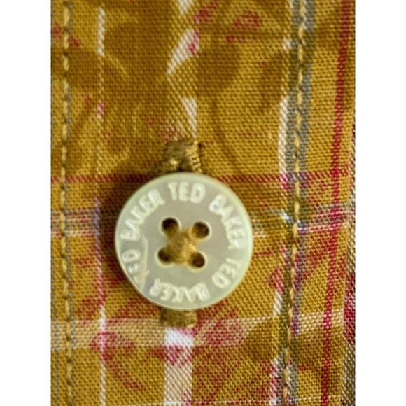 Men’s Ted Baker Rare SAMPLE short sleeve Shirt plaid size 4 Large 6236 - Picture 8 of 11